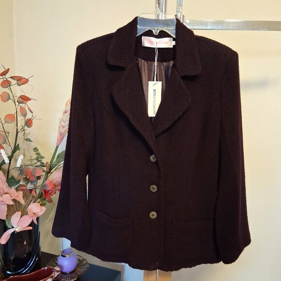 NWT Comfy Lined Purple Blazer Jacket Spring Fall Winter Jackets Tag Size M - Picture 8 of 13